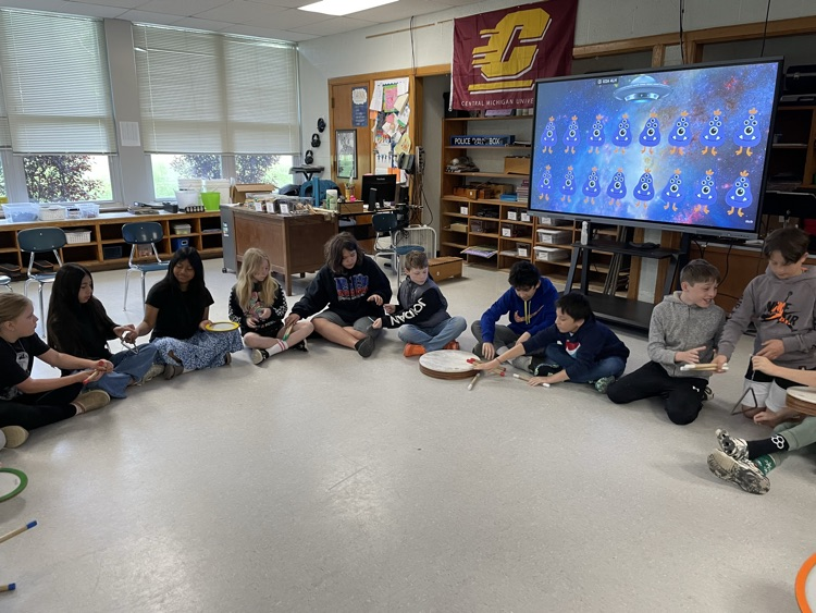 students playing percussion instruments