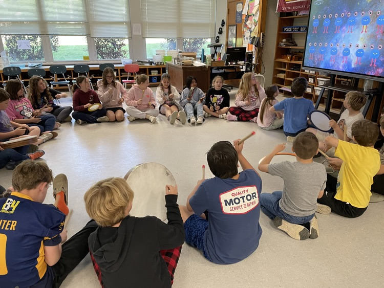 students playing percussion instruments