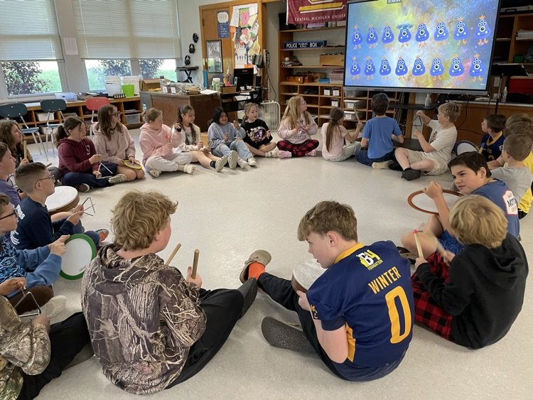 students playing percussion instruments