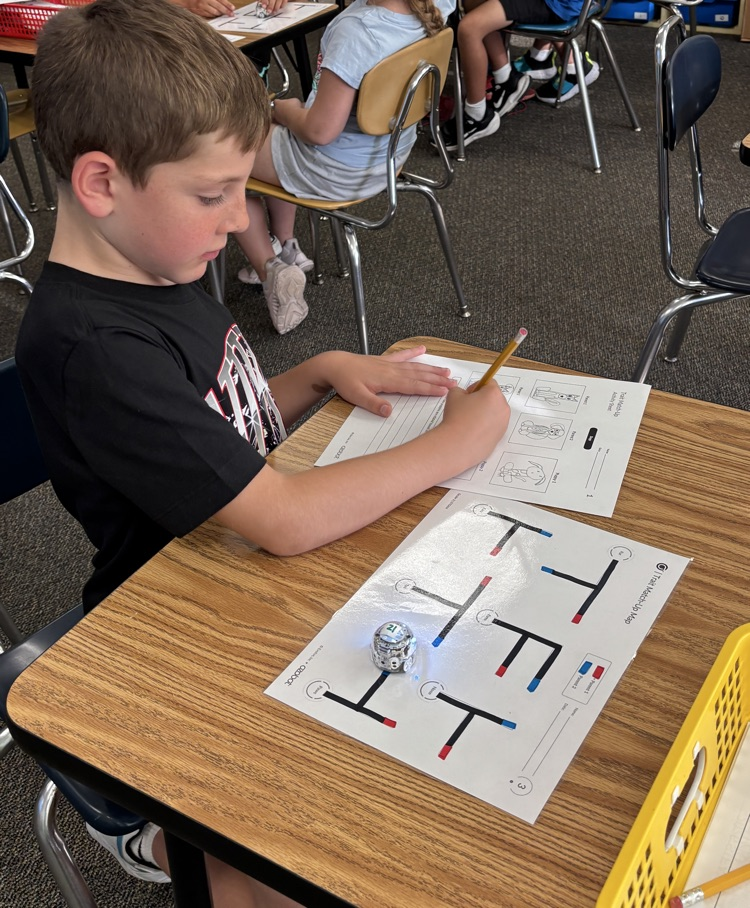 student with robot 