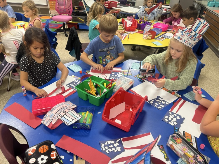 students creating flags