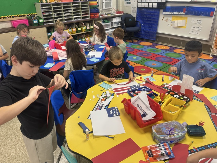 students creating flags