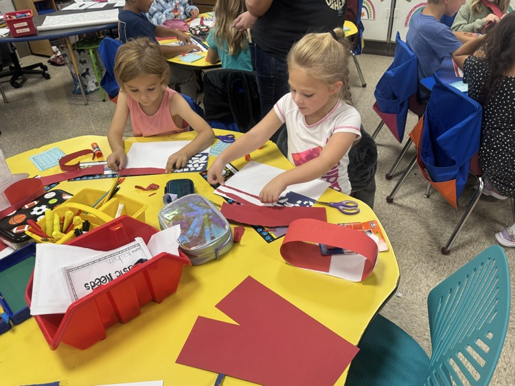 students creating flags