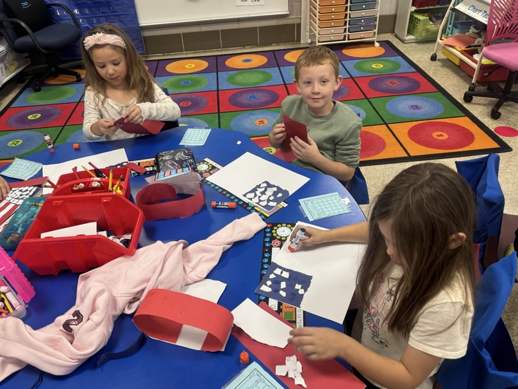 students creating flags