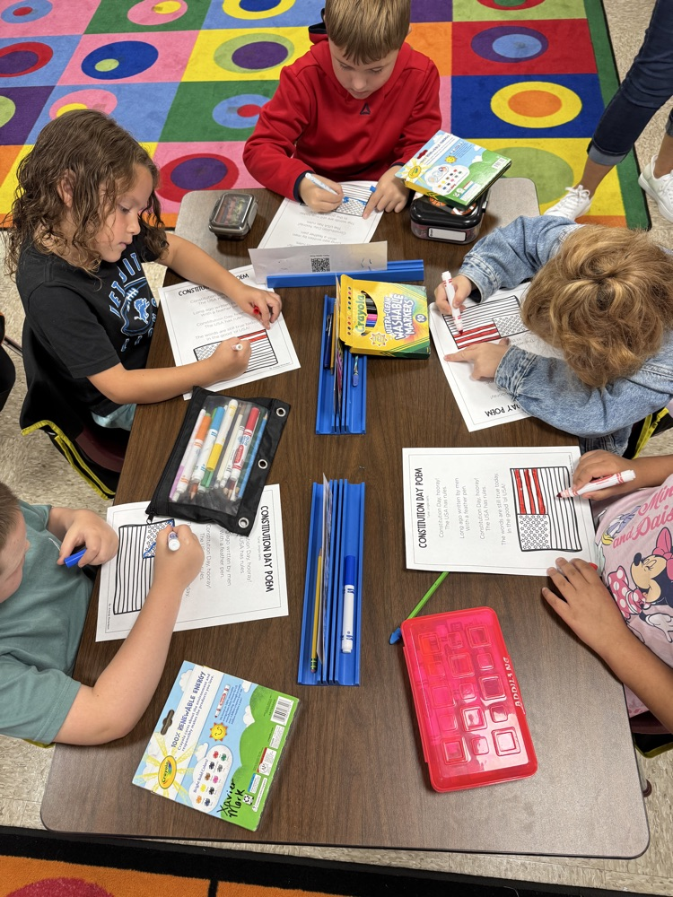 students writing