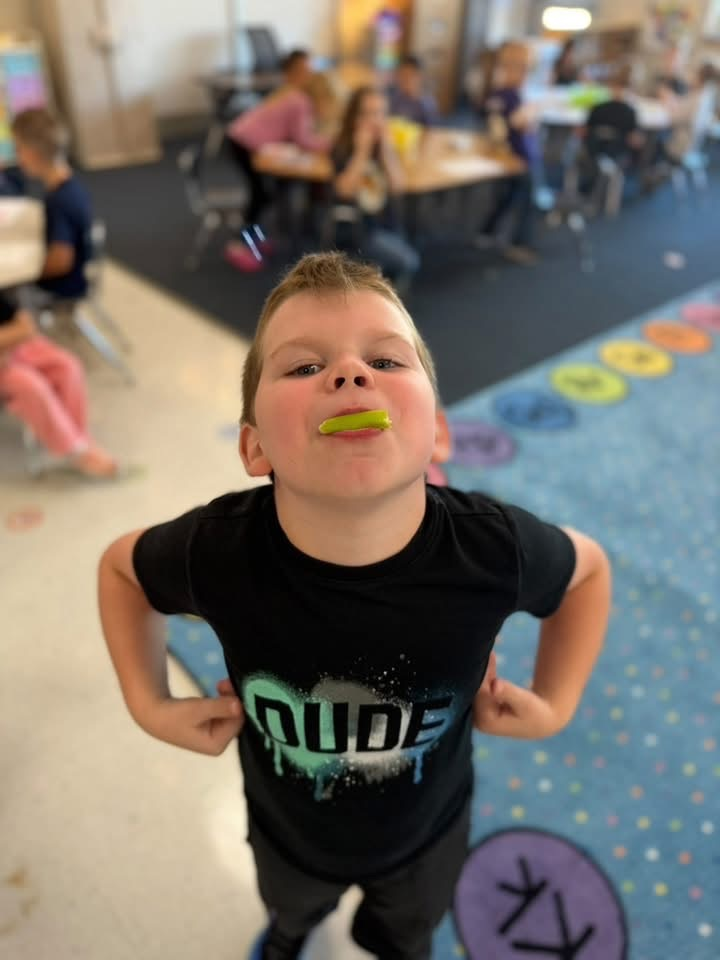student acting silly 