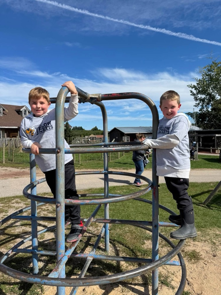 students on a climber 