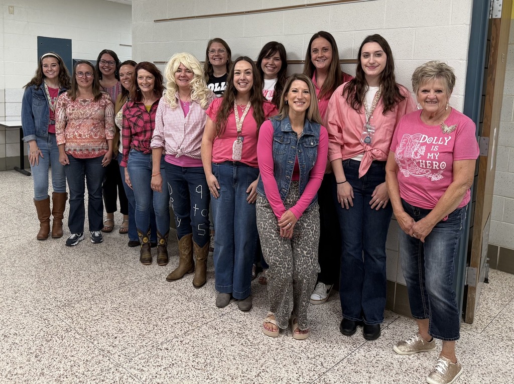 staff dressed up for Dolly Day