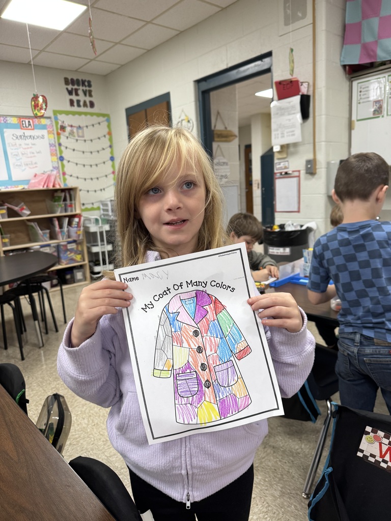 student with a picture