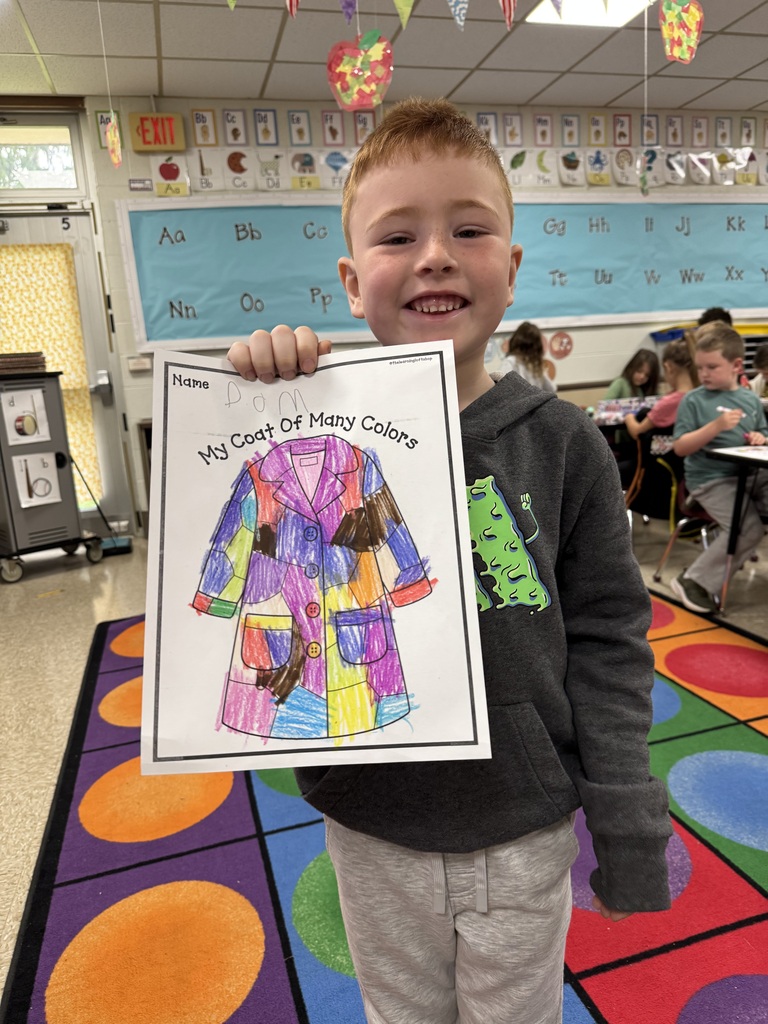 student with a picture