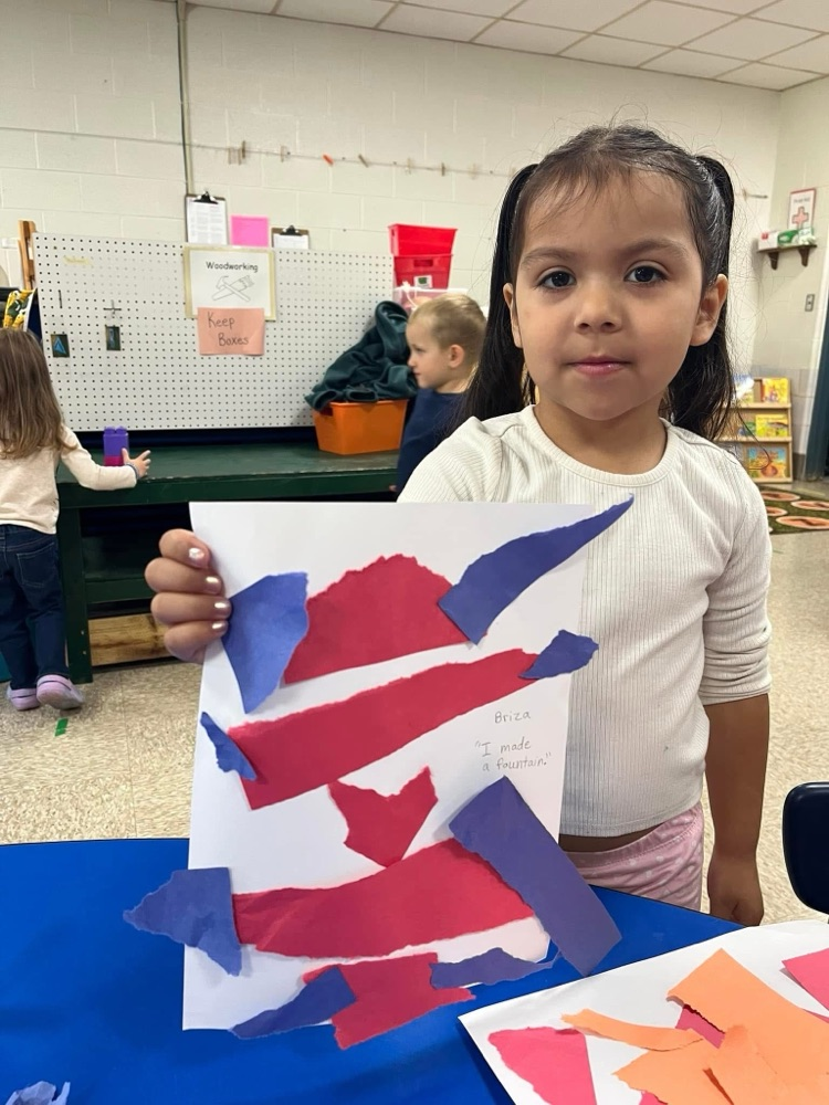 student with artwork
