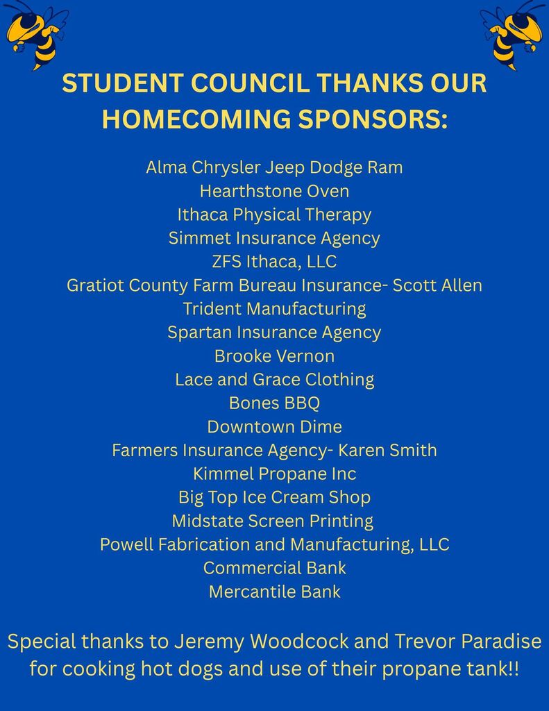 Student Council thanks local businesses for their support with Homecoming