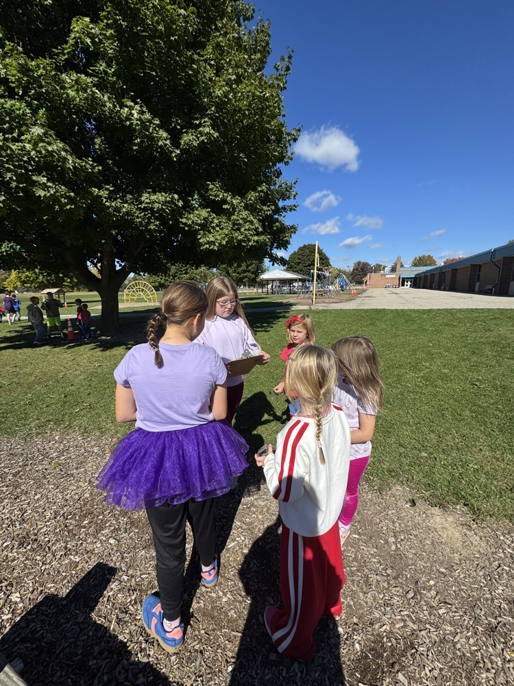 students outside exploring 