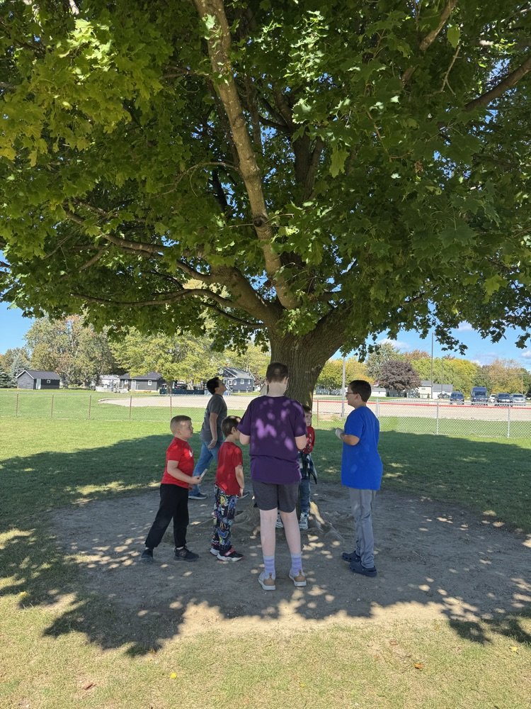 students outside exploring 