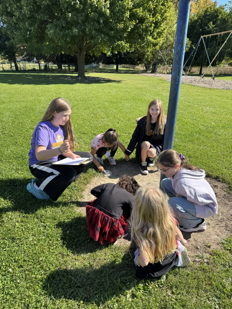 students outside exploring 