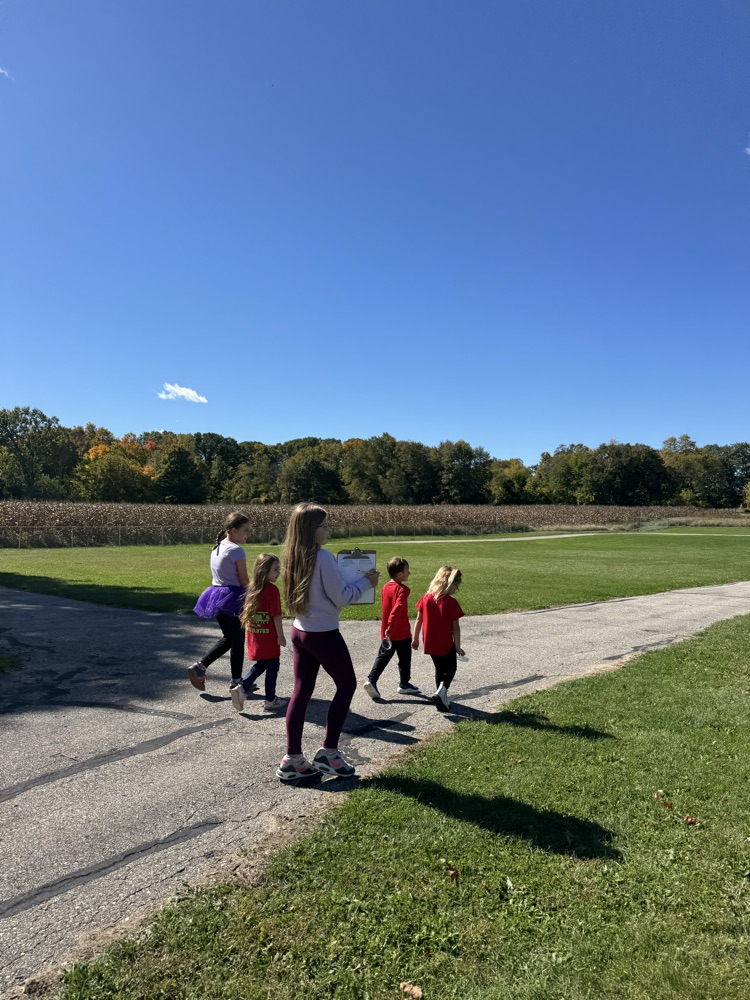 students outside exploring 