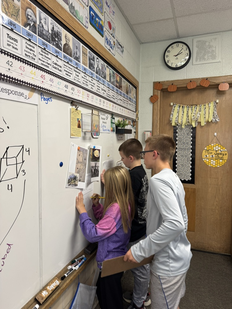 students looking at social studies images