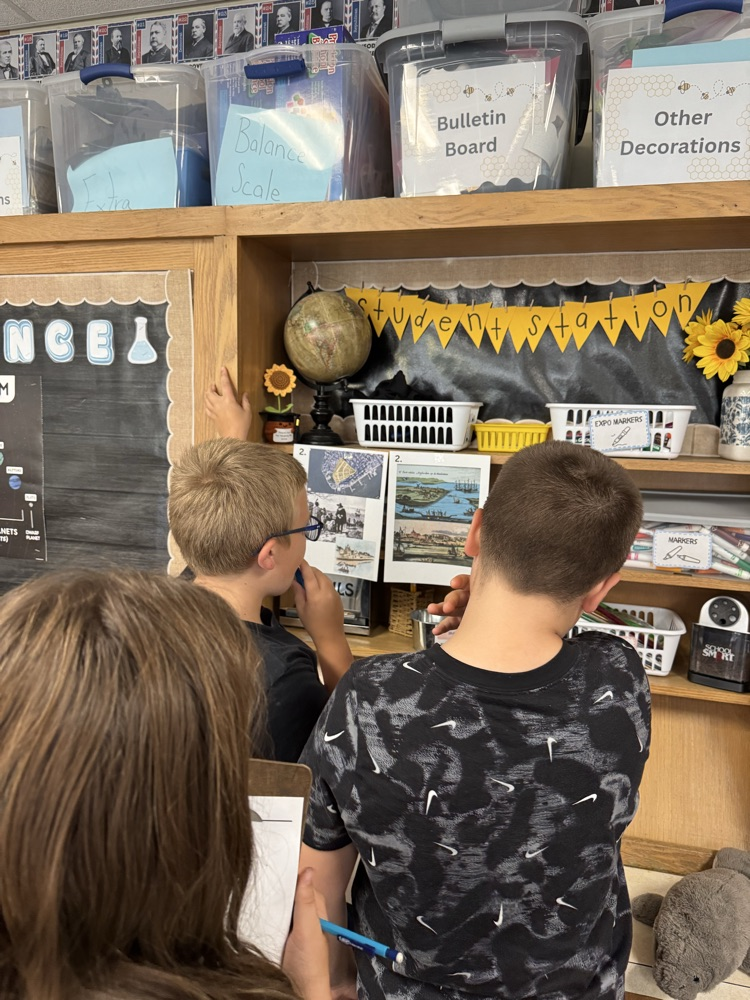 students analyzing images