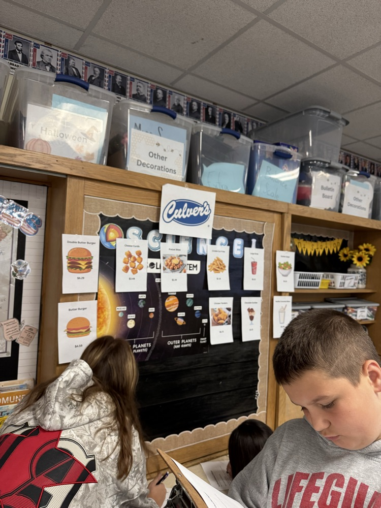 students working on math