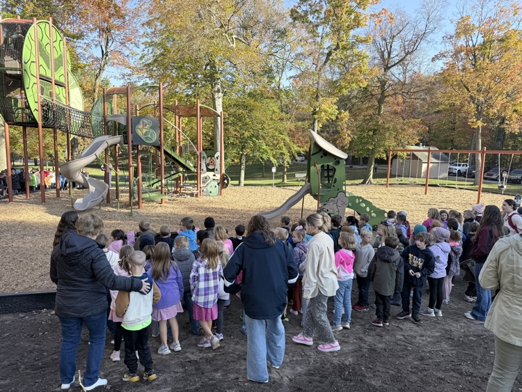 Studente looking at the playground.