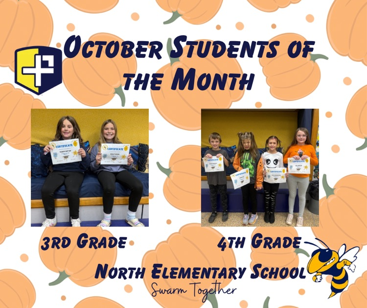 our 3rd and 4th grade students of the month