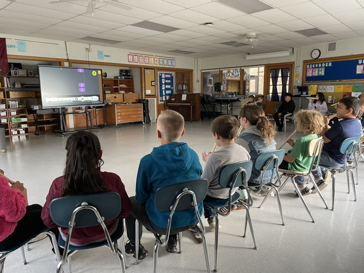students playing recorder