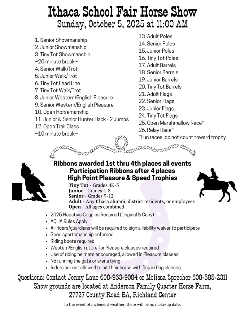 103rd Ithaca School Fair and Homecoming Horse Show 2025