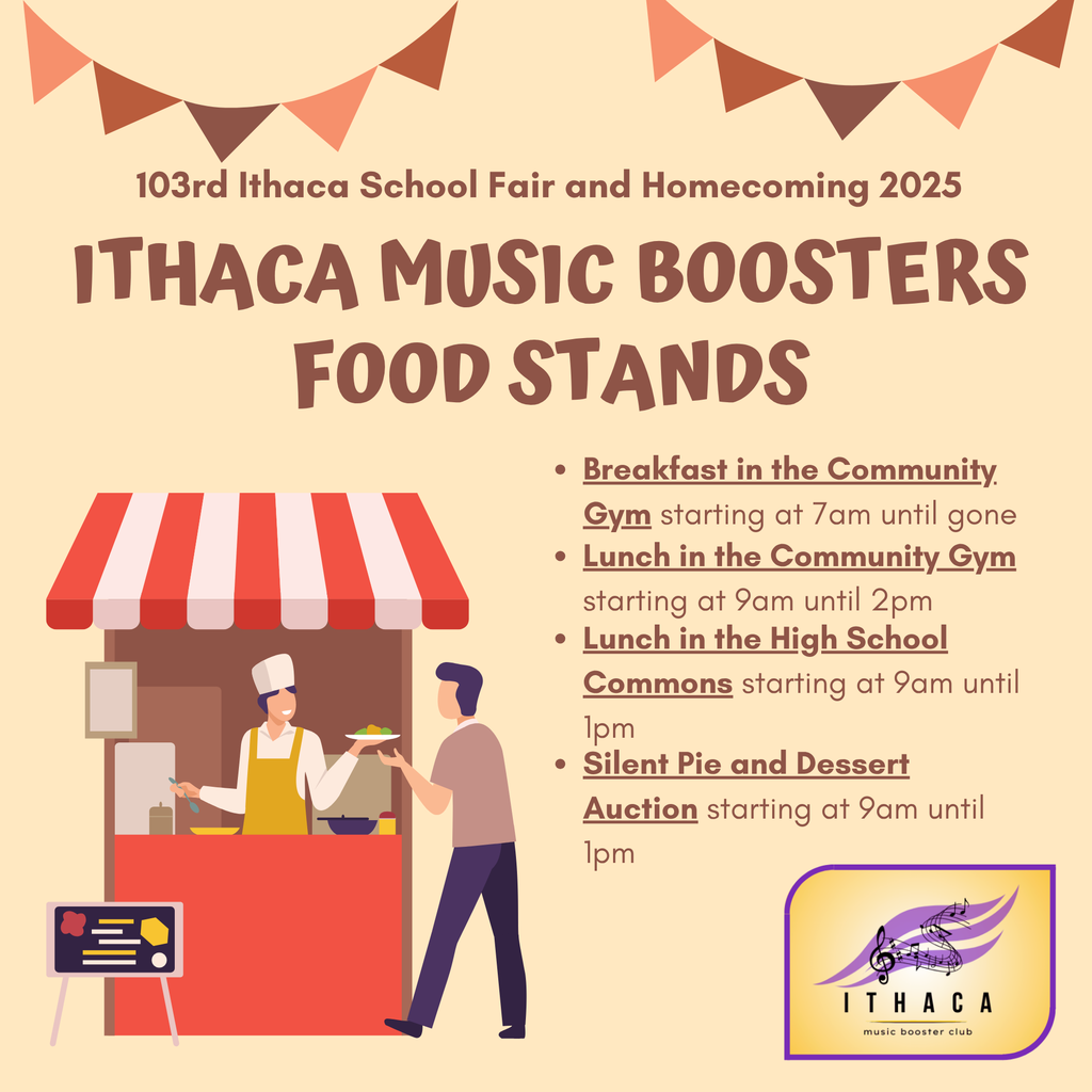 Ithaca Music Boosters 2025 School Fair and Homecoming Food Stands