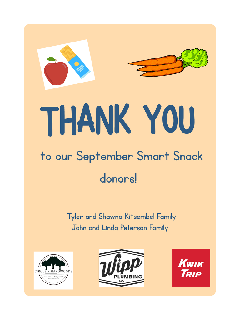 Thank you September Smart Snack donors 2025