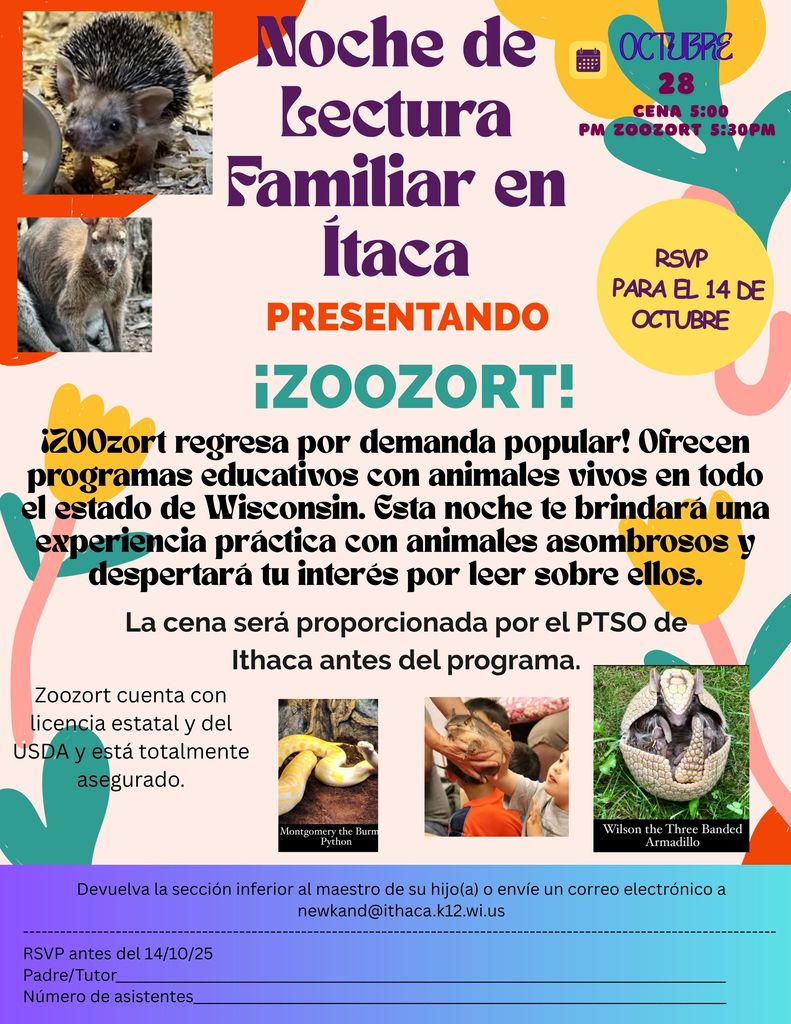Otono 2025 Noche de Lectura Familiar en Ithaca