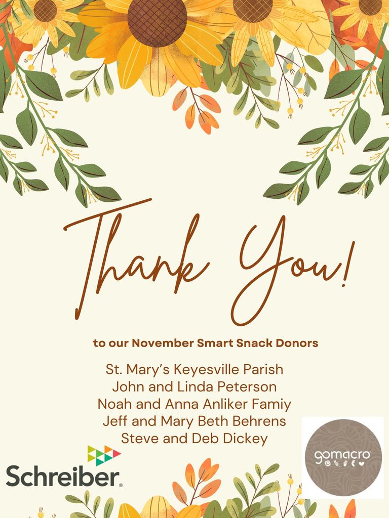 November Smart Snack Donors 2025