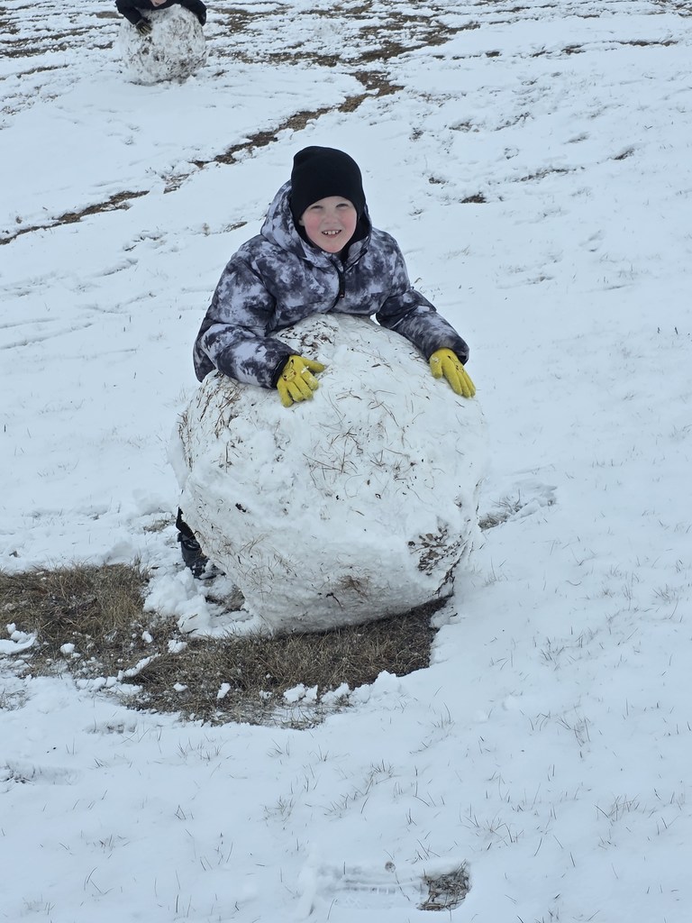 C.C. making giant snowball 2026