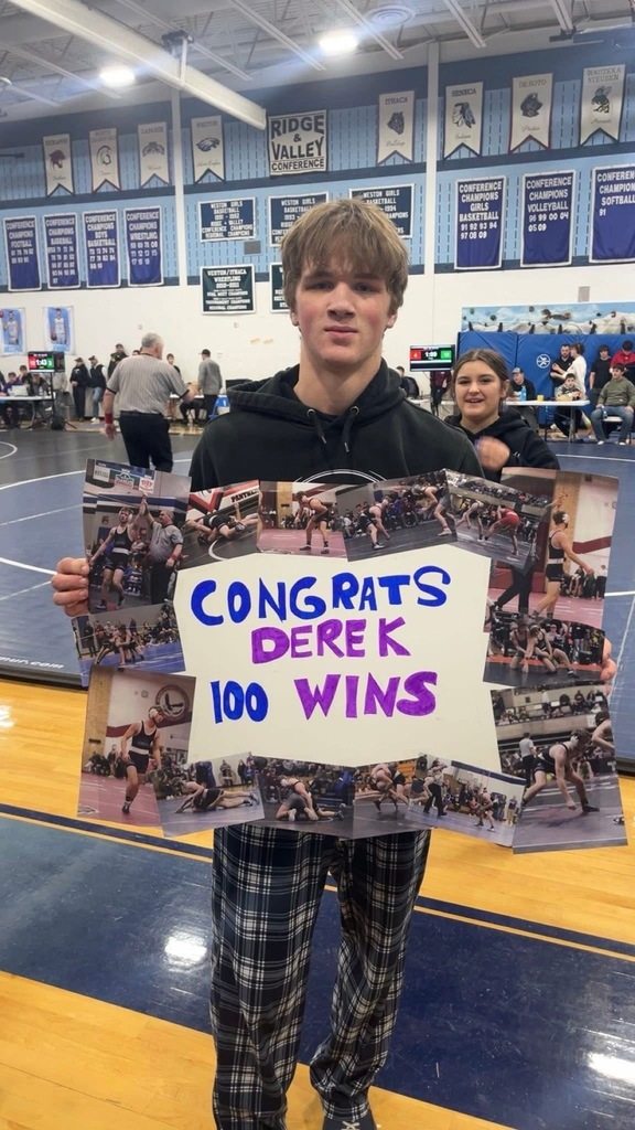 Senior Derek Franzen, Ithaca/Weston wrestler earns 100th win
