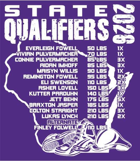 2026 State Qualifiers Ithaca-Weston youth wrestling