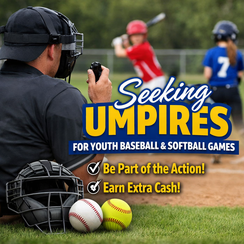 Seeking umpires - youth baseball and softball games