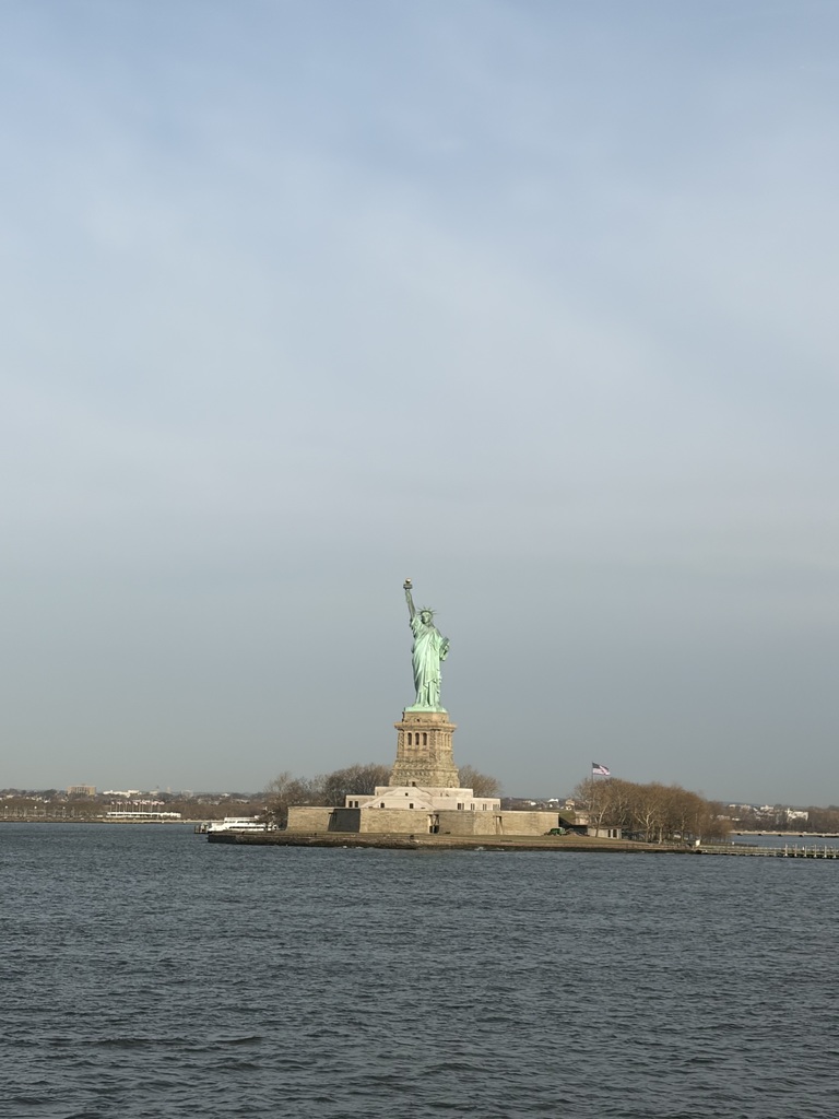 Ithaca Music Department Spring 2026 New York City trip Statue of Liberty from boat