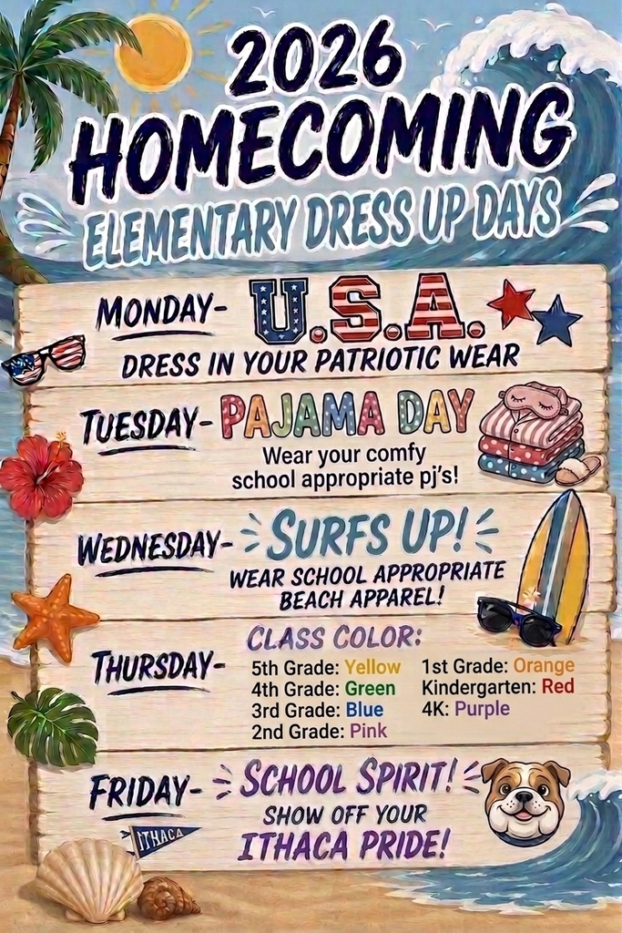 2026 Homecoming Elementary School Dress Up Days