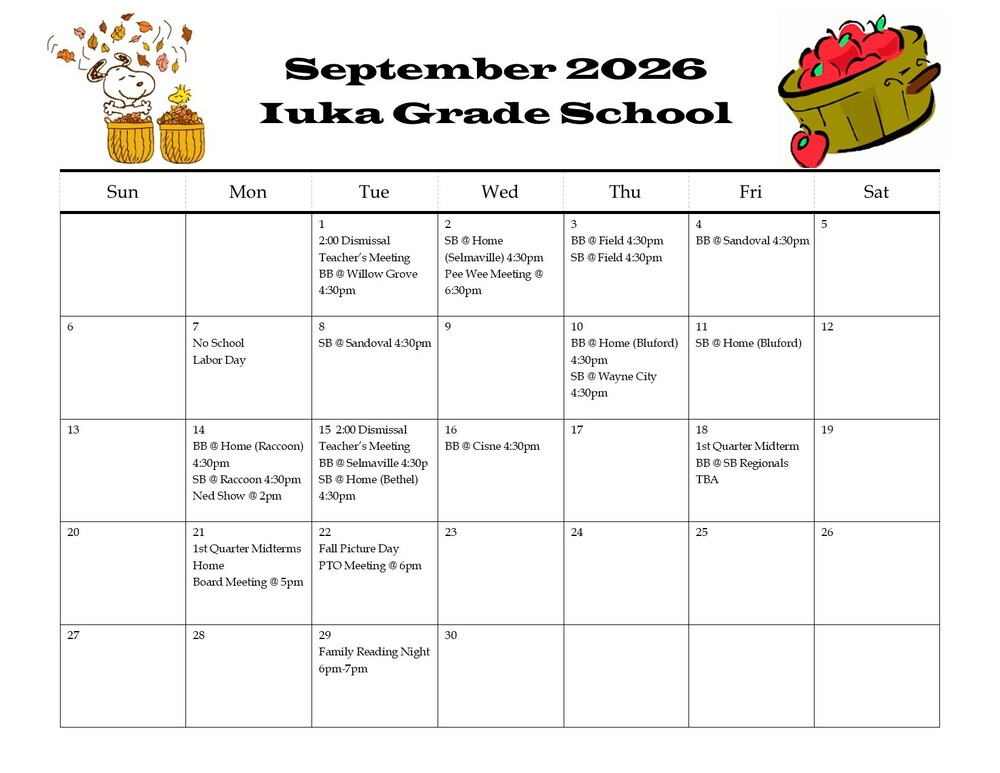 September 2026 Calendar