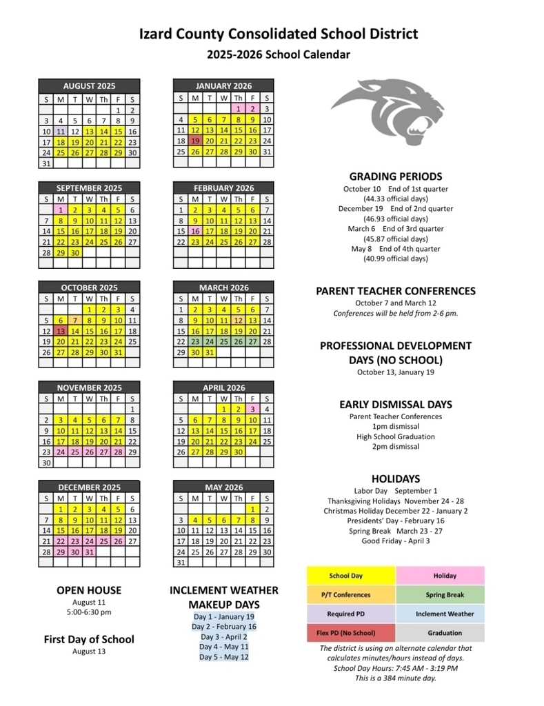 school calendar
