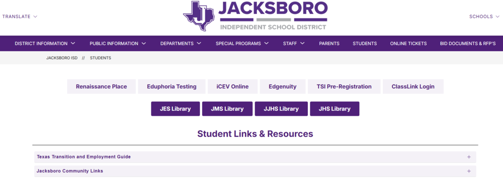 Jacksboro Webpage