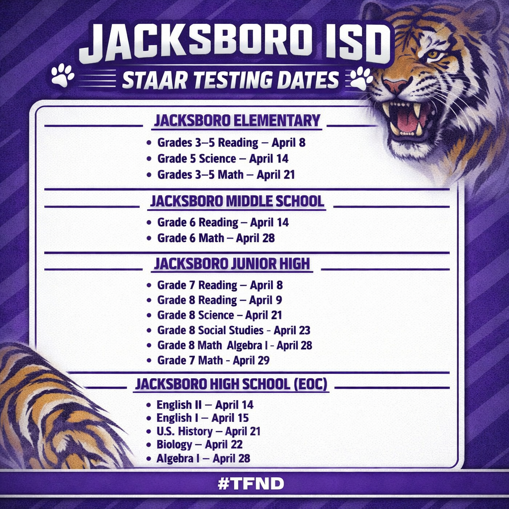 STAAR Testing Dates