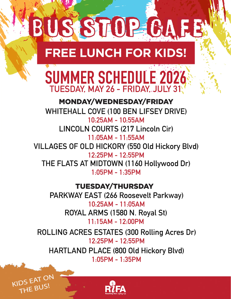 RIFA Bus Stop Café schedule