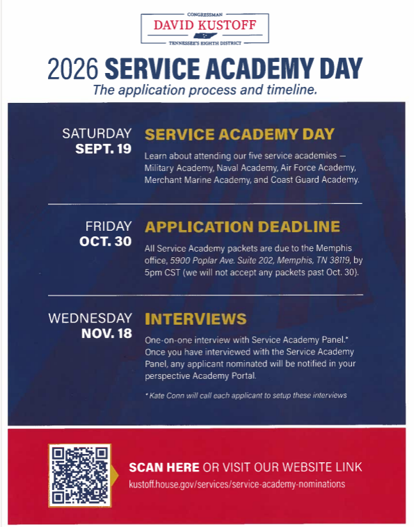 2026 Service Academy Day Flyer // text in body