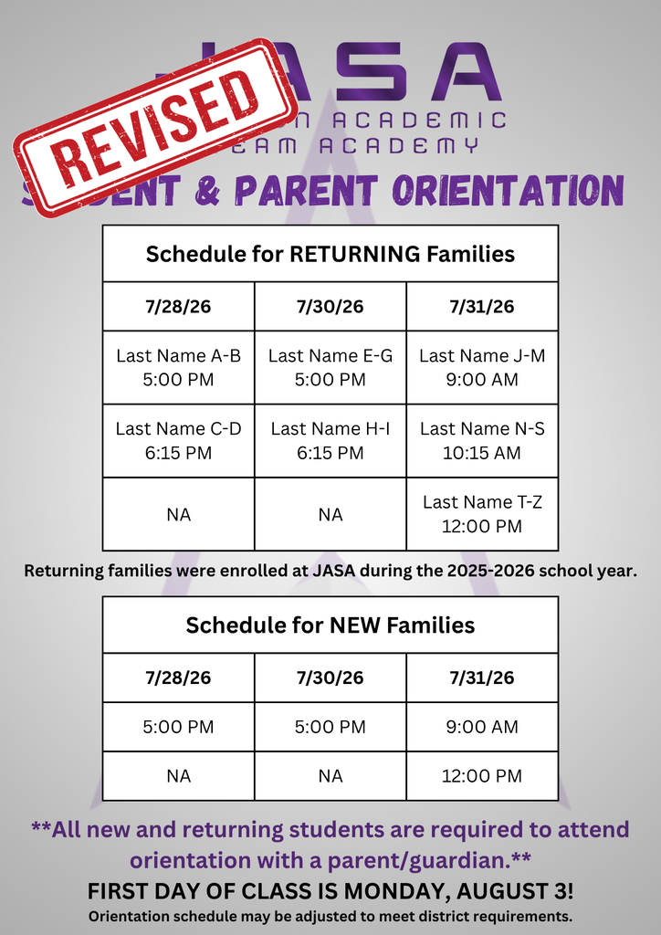 Orientation Schedule Revised
