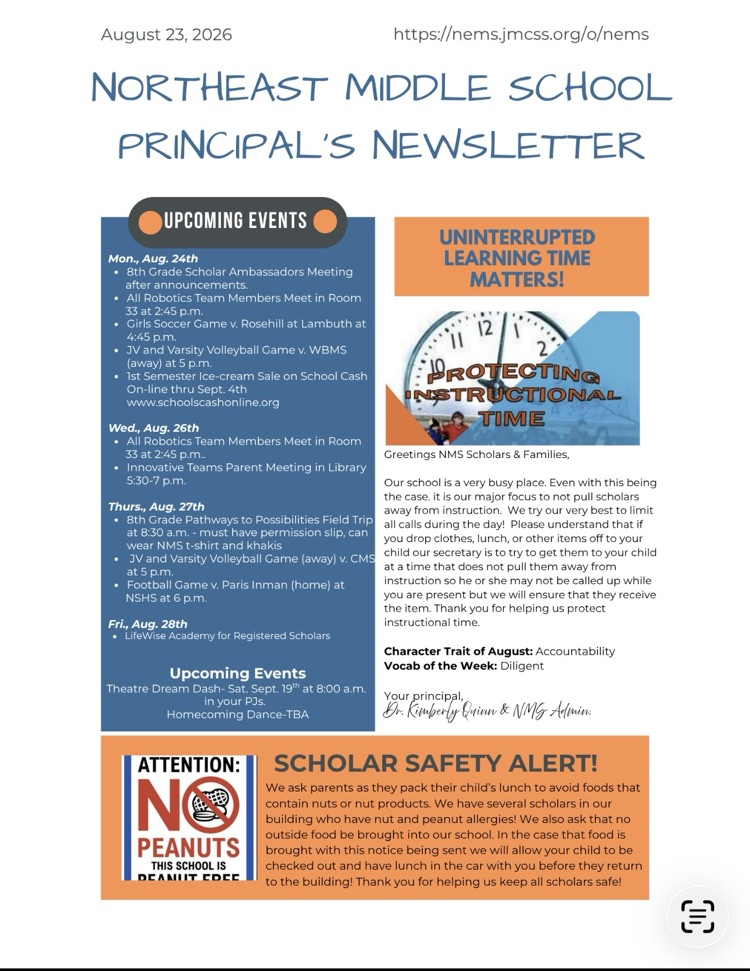 principals weekly newsletter 8/24