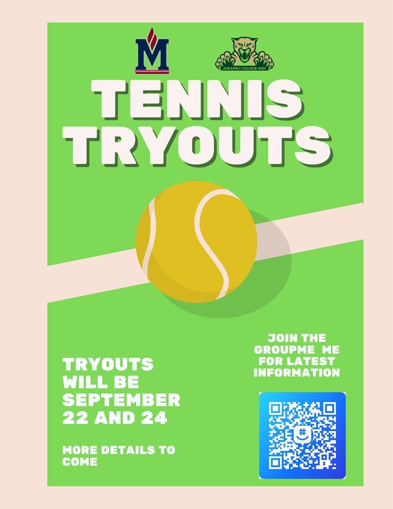 Tennis Tryout Flyer // full text in body