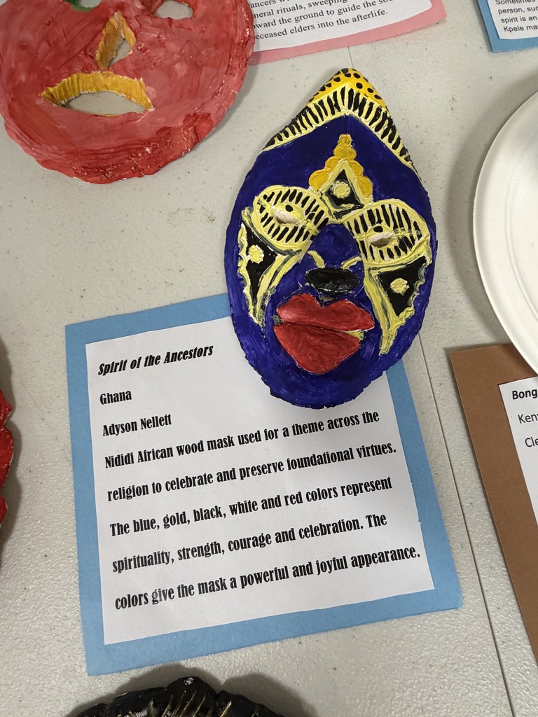 Student Work Spotlight: West African Masks art display