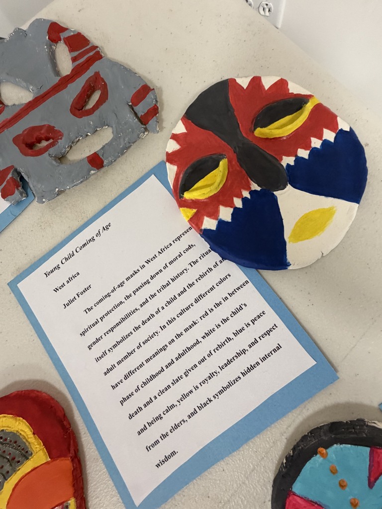 Student Work Spotlight: West African Masks art display