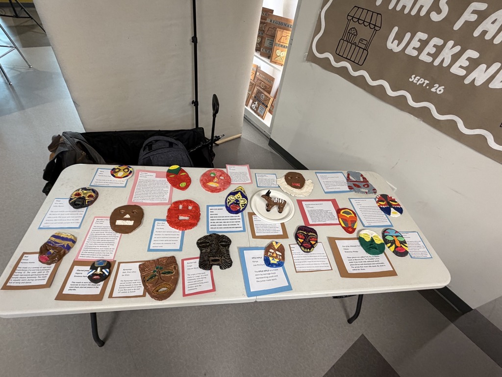 Student Work Spotlight: West African Masks art display