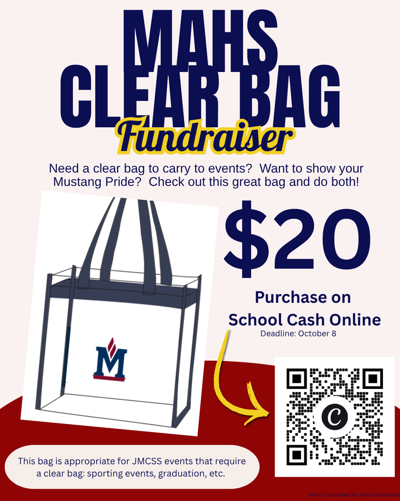 Clear Bag Fundraiser - $20 purchase on School Cash Online